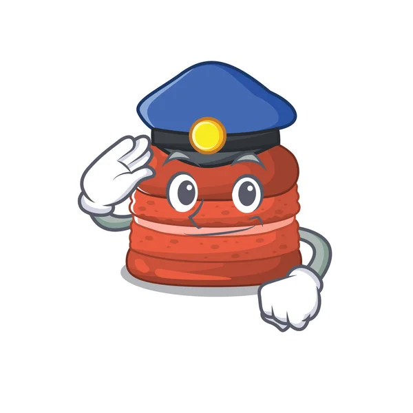 Ein Bild von Kirschmacaron als Polizeibeamter — Stockvektor