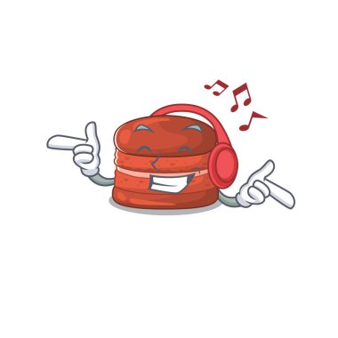 Kirazlı, kirazlı, karikatür maskotu tasarımının tadını çıkarıyor.