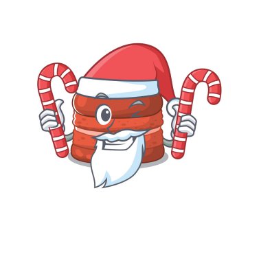 Noel Baba çizgi filminde şeker yiyen dostane vişneli makarna.