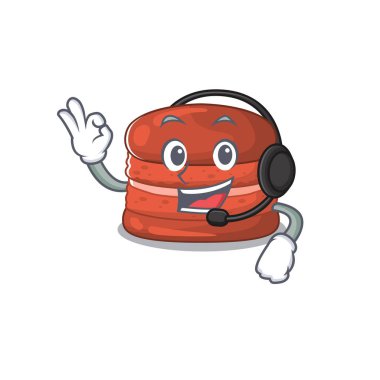 Kulaklık takarak kirazlı makarna çizgi film karakteri tasarımı