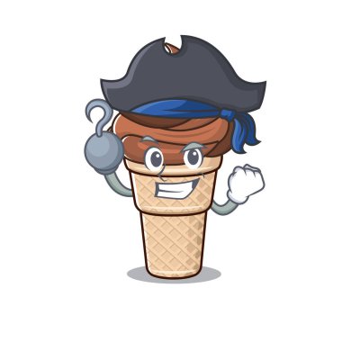 Cool Chocolate dondurma bir tarafta Korsan çizgi film tasarımı tarzı şapkalı