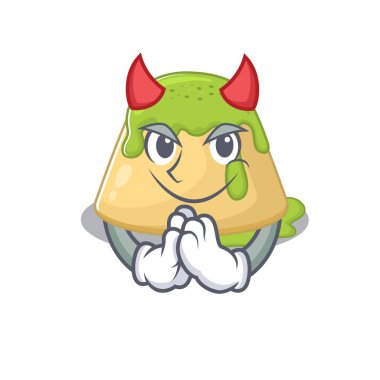 Şeytan çizgi filminde puding yeşili çay resmi.