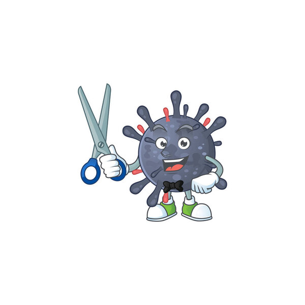 Холодный коронавирус цирюльника и стиль дизайна талисмана
