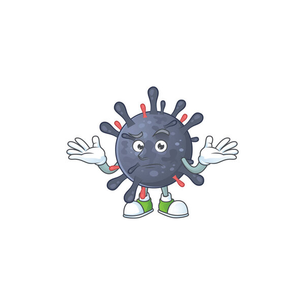 Изображение ухмыляющейся коронавирусной эпидемии в стиле дизайна персонажей мультфильмов
