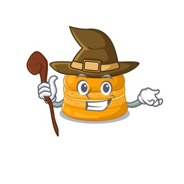 Şirin ve sinsi cadı portakallı makarna tasarım tarzı.