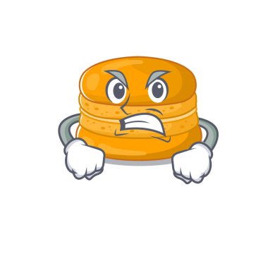 Orange macaron cartoon character design with angry face