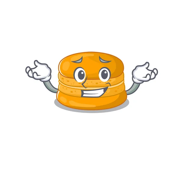 Ευτυχισμένο πρόσωπο του πορτοκαλί στυλ καρτούν macaron μασκότ — Διανυσματικό Αρχείο