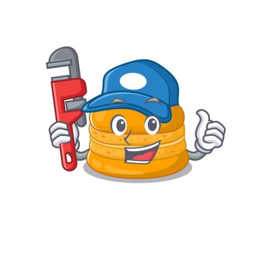 Smart Plumber orange macaron on cartoon character design