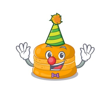 Cute and Funny Clown orange macaron cartoon character mascot style