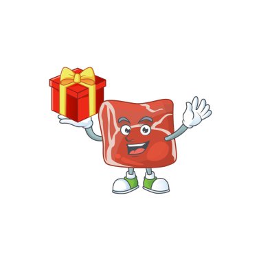 Deli suratını gösteren bir maskot tasarımı. Vektör illüstrasyonu