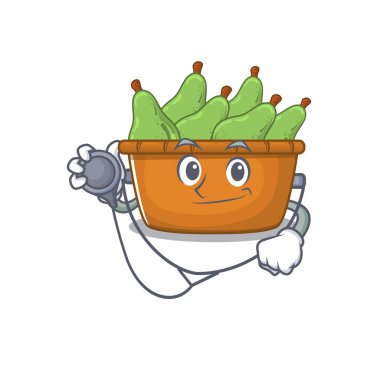 Doktor Çizgi Film karakteri içinde aletleri olan zarif bir armut kutusu.