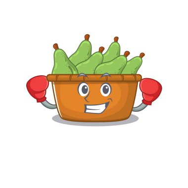 Spor armut kutusu boks maskotu tasarımı.