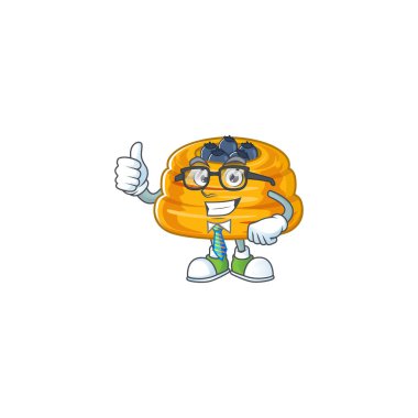 Kataifi, gözlüklü ve kravatlı başarılı bir iş adamı çizgi film tasarımcısı. Vektör illüstrasyonu