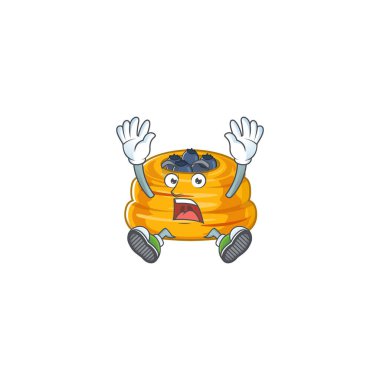 Gülen yüzlü çarpıcı bir kataifi çizgi film karakteri.