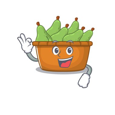 Armut kutusu çizgi film karakteri tasarımı bir jest yapıyor.