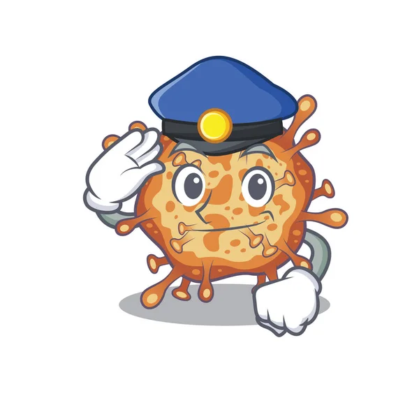 A picture of retro virus corona performed as a Police officer — Stockvector
