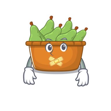 Armut kutusu maskotu çizgi film karakteri tasarımı ve sessiz bir jest. Vektör illüstrasyonu