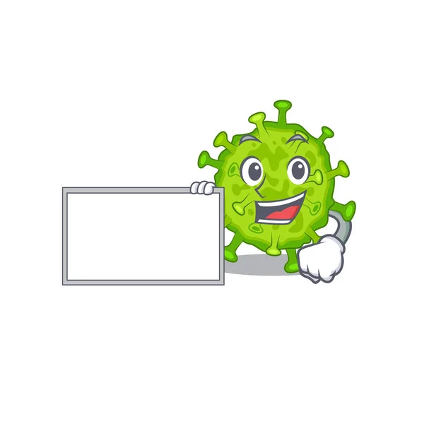 Virus Korona Buňka Deskovým Karikaturním Stylem Designu Maskota Vektorová Ilustrace — Stockový vektor