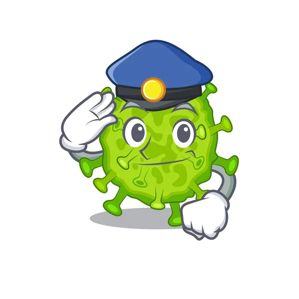 Picture Virus Corona Cell Performed Police Officer Vector Illustration — Stock Vector