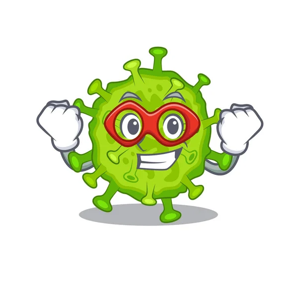 Una Imagen Célula Corona Del Virus Personaje Dibujos Animados Super — Vector de stock