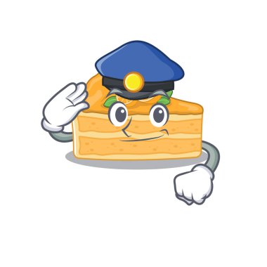 Bir polis memuru olarak portakallı cheesecake resmi.