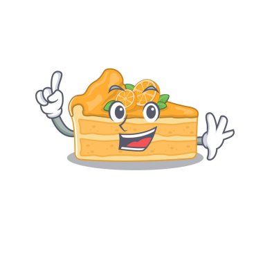 Bir Finger cheesecake portakalı. Çizgi film karakteri tarzı.
