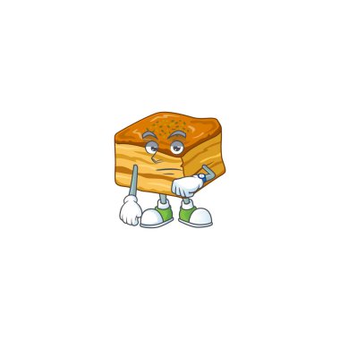 Bekleyen jestli bir baklava karikatürü.