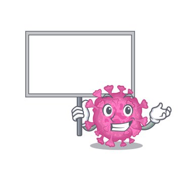 Corona virüsü, organik, sevimli çizgi film karakteri.