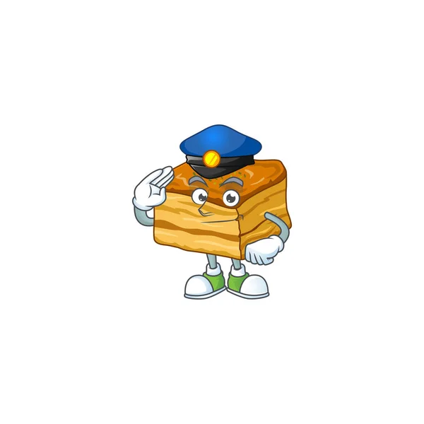 Um desenho animado de baklava vestido como um policial — Vetor de Stock