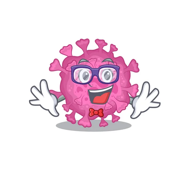 Super Funny Geek corona virus organic cartoon character design — Stock Vector