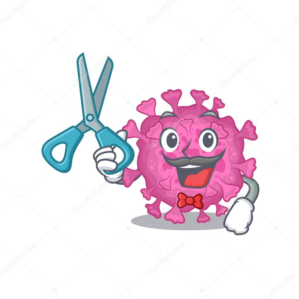 Cool Barber corona virus organic mascot design style