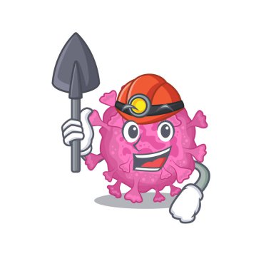 Corona Virüsü 'nün havalı madenci çalışanı organik karakter tasarımı