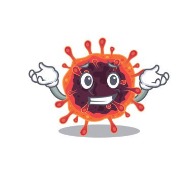 Corona Virüs Bölgesi 'nin mutlu yüzü, maskot tarzı.