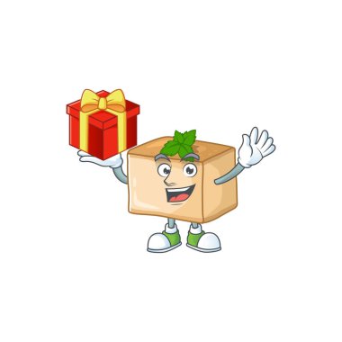 Maskot tasarımı Basbousa 'nın çılgın yüzünü gösteriyor. Vektör illüstrasyonu