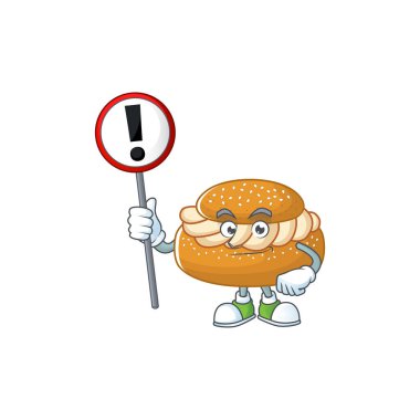 Semla 'nın imzalı gülümseyen çizgi film tasarımı. Vektör illüstrasyonu