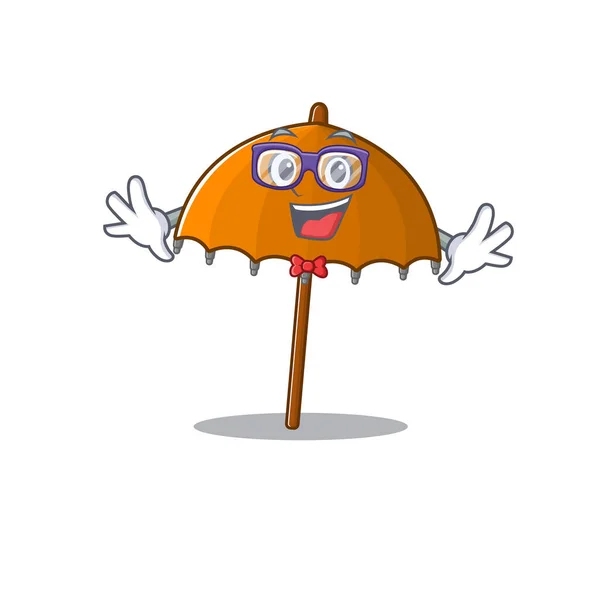 Super Funny Geek Оранжевый Рисунок Персонажа Мультфильма Векторная Иллюстрация — стоковый вектор