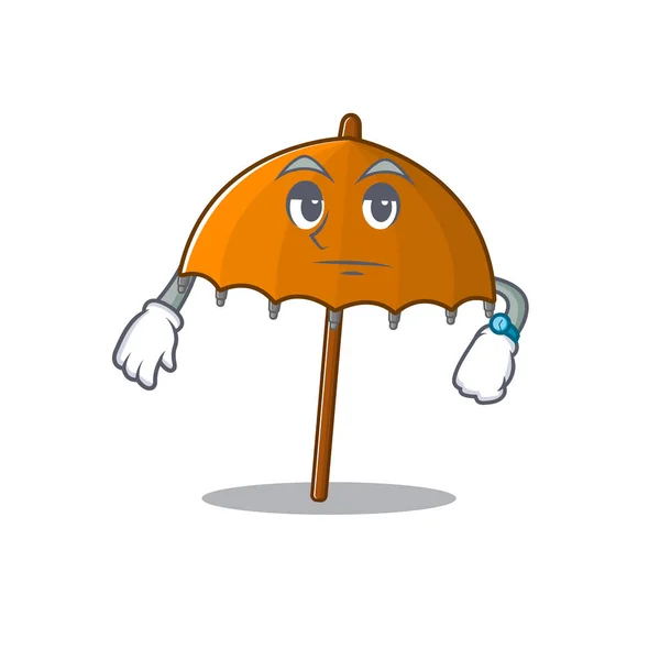 Paraguas Naranja Estilo Diseño Mascotas Gesto Espera Ilustración Vectorial — Archivo Imágenes Vectoriales