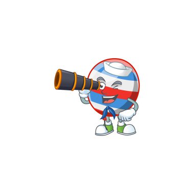 Independence day balloon in Sailor cartoon character design with binocular vector