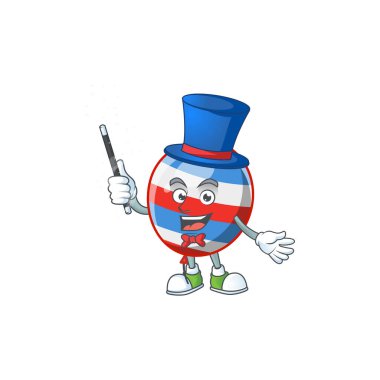 Charming independence day balloon cartoon design performance as a Magician style