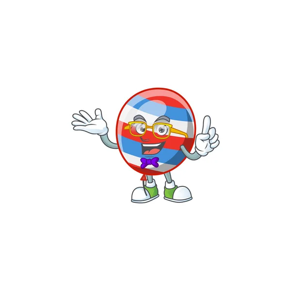 Super Funny independence day balloon in nerd mascot design style — Stockový vektor