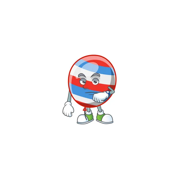 A cartoon icon of independence day balloon with waiting gesture — Stock vektor