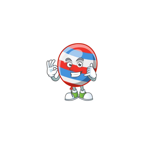 Call me funny gesture independence day balloon mascot cartoon design — Stockový vektor
