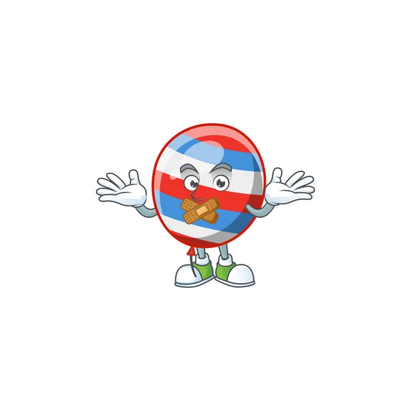 Independence day balloon cartoon character design concept showing silent gesture — Stockvector