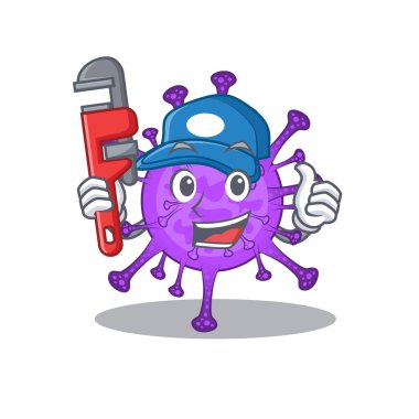 Akıllı Plumber sığır koronavirüsü çizgi film karakter tasarımı üzerine