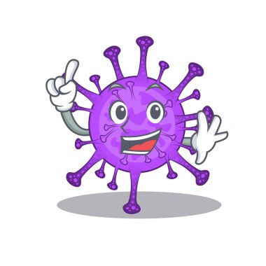 Maskot karakter tarzında bir parmak sığır koronavirüsü.