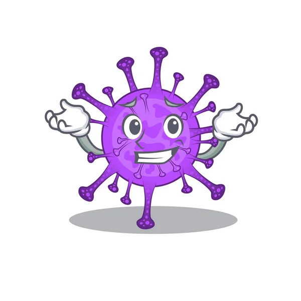Happy face of bovine coronavirus mascot cartoon style — Stockvektor