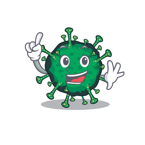 One Finger bat coronavirus in mascot cartoon character style — Stock vektor