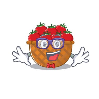 Super Funny Geek tomato basket cartoon character design