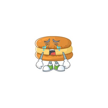 Çikolatalı kurabiyelerin ağlayan yüzü çizgi film karakteri tasarımı