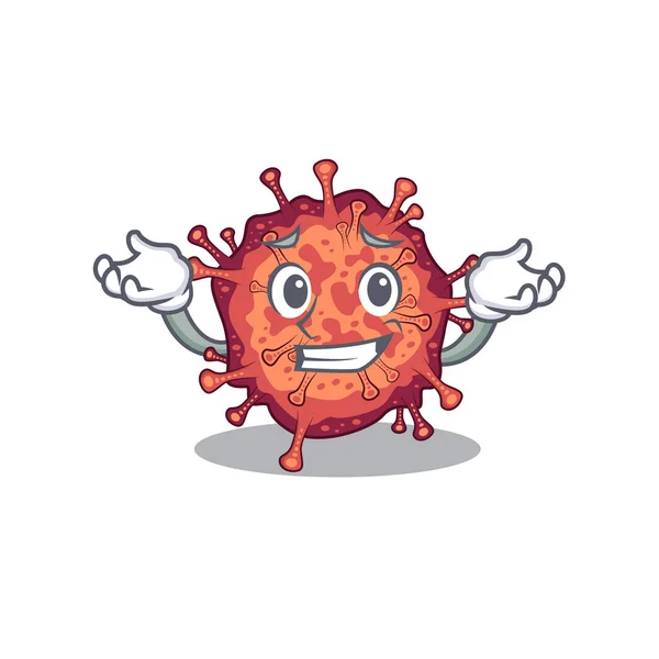 Happy Face Contagious Corona Virus Mascot Cartoon Style Vector Illustration — Stock Vector